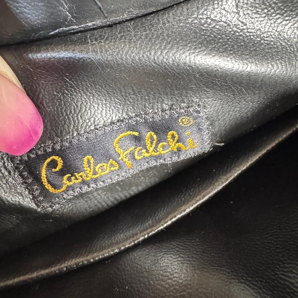 Vintage Carlos Vintage  Falchi Black Suede Crossbody Bag‎